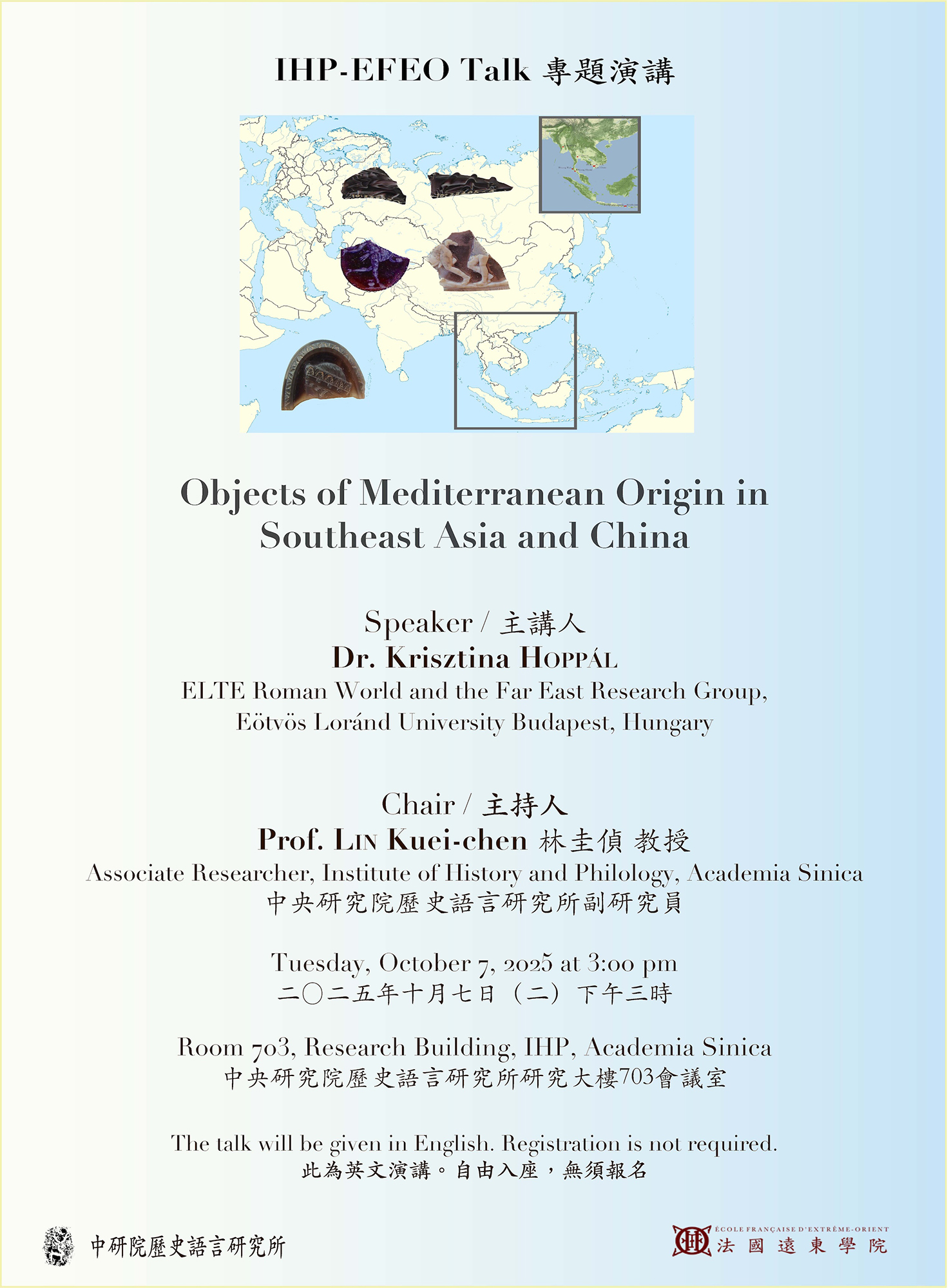 【演講】Dr. Krisztina Hoppál: Objects of Mediterranean Origin in Southeast Asia and China