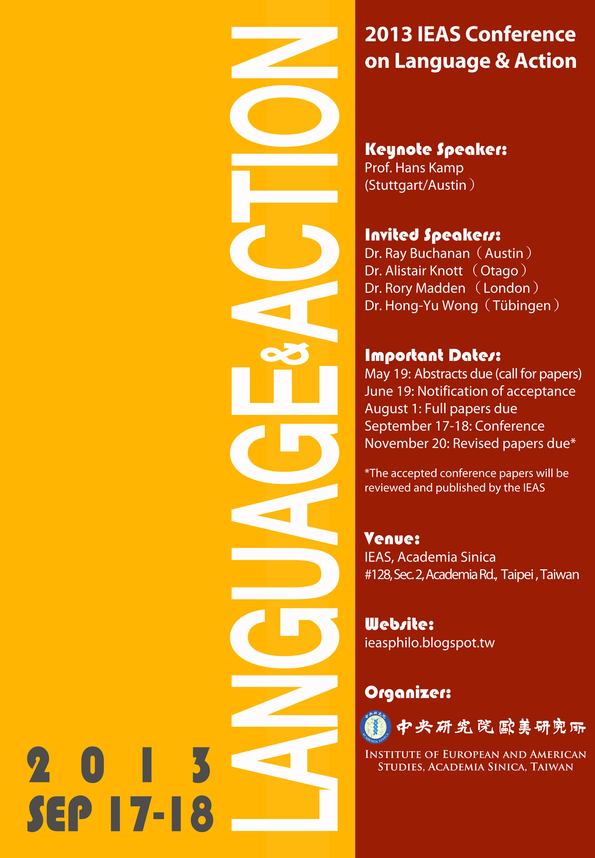 2013 IEAS Conference on Language and Action